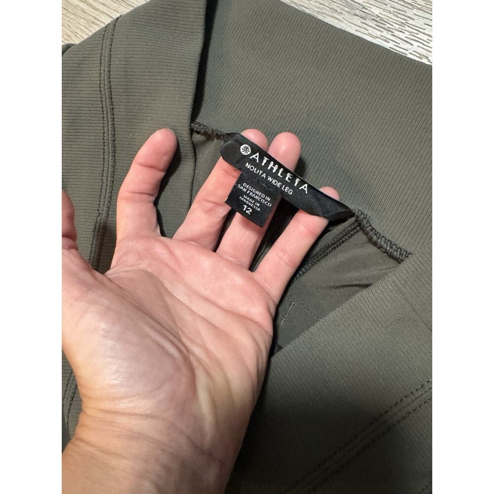 Athleta Nolita Olive Wide Leg Pants - Picture 4 of 6